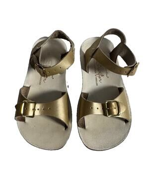 SUN SAN Saltwater Gold Swimmer Sandals Shoes Size 10 Kids